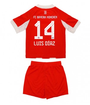 Billiga Bayern Munich Luis Diaz #14 Hemmatröja Barn 2025-26 Kortärmad (+ Korta byxor)